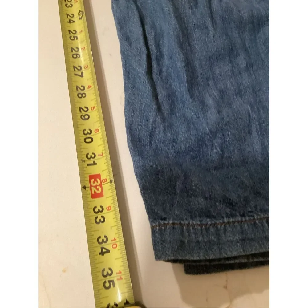 Levi’s Strauss Denim Jumpsuit Sz L Button Down Stretch - Picture 11 of 11